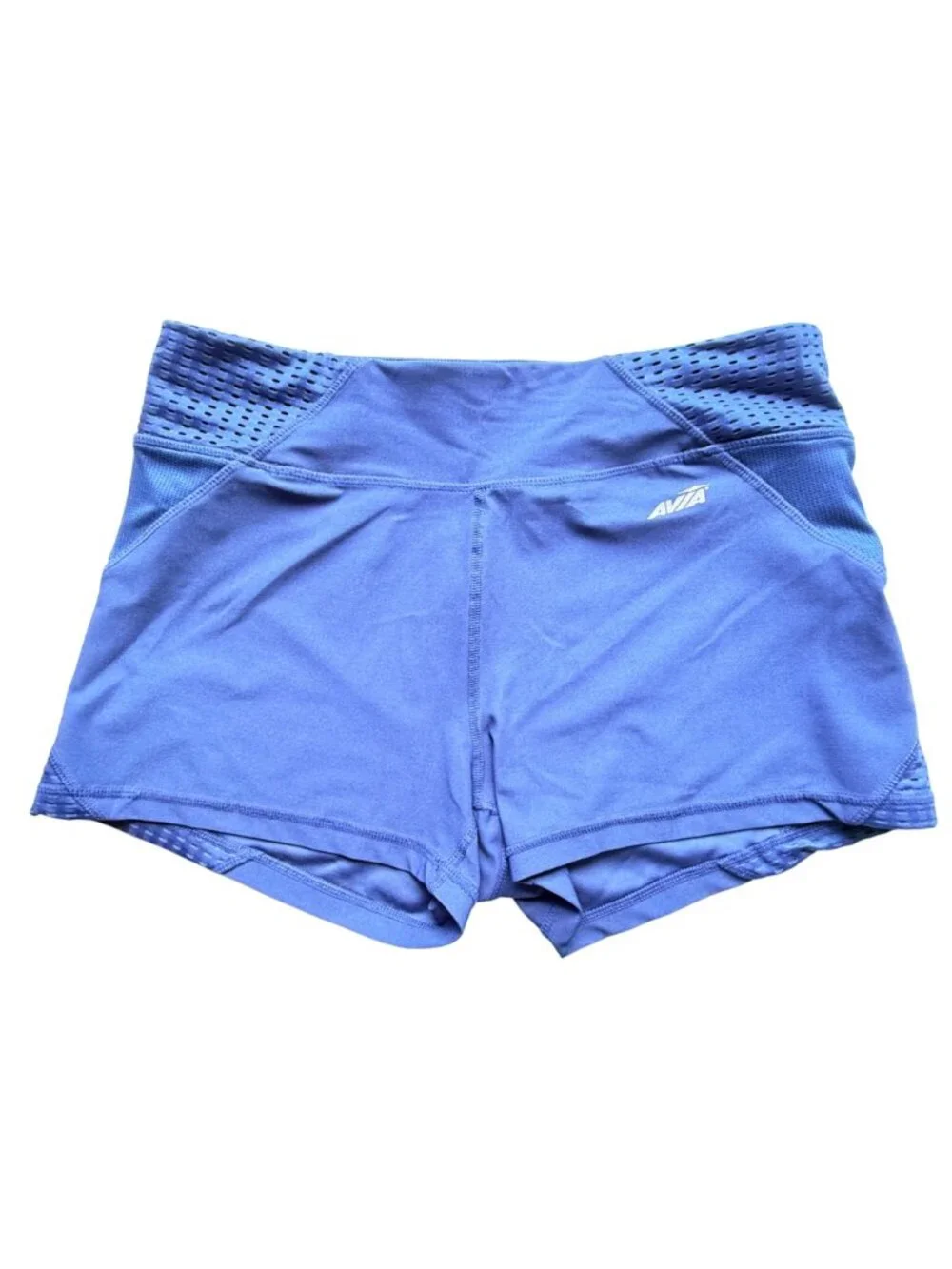 Avia Athletic Shorts Womens L Stretch Activewear Black Blue & Gray 3-Pack